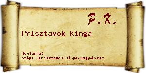 Prisztavok Kinga névjegykártya