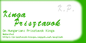 kinga prisztavok business card